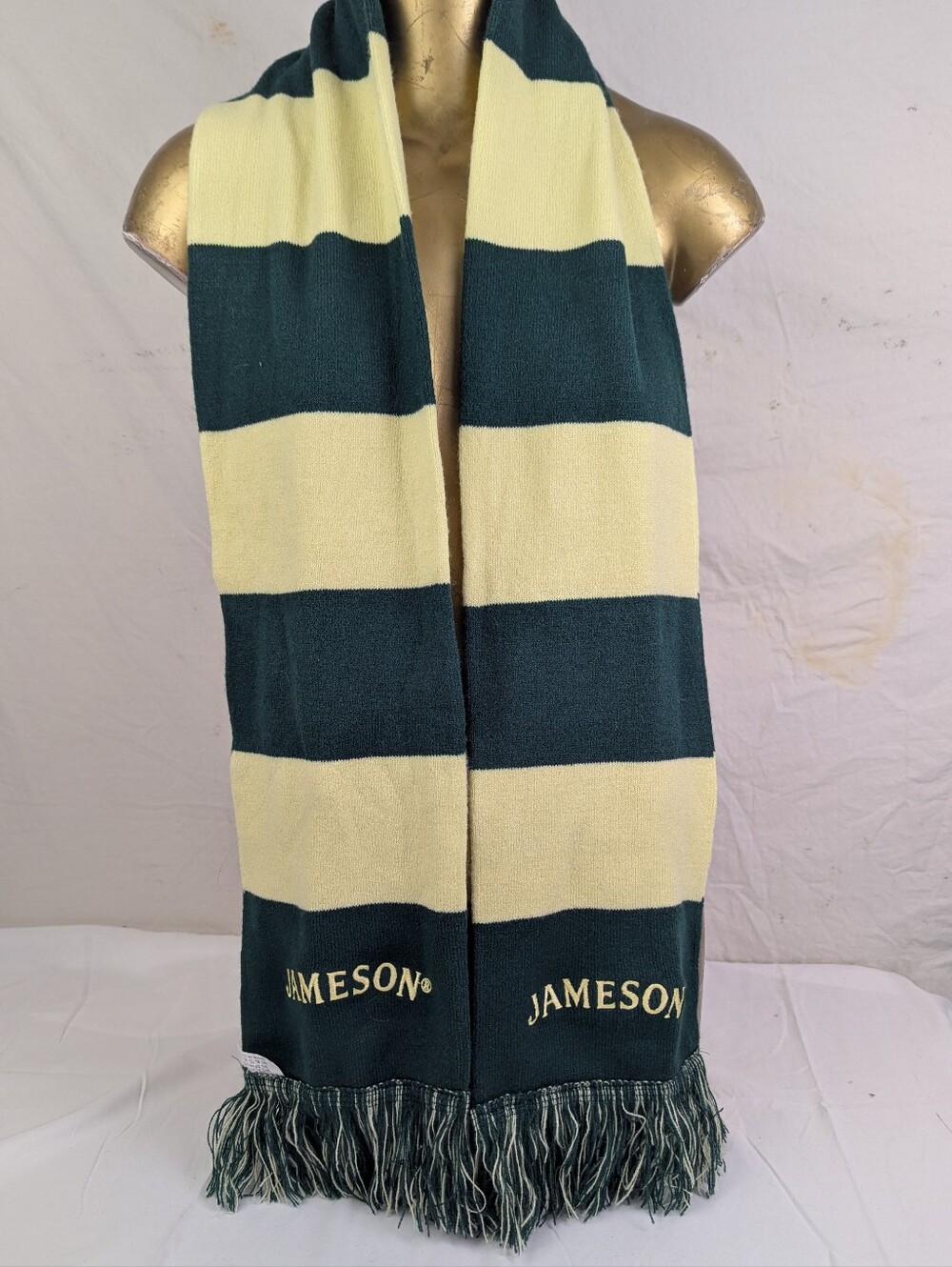Jameson Green & Cream Striped Scarf